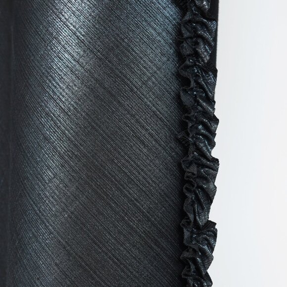 Marie Saint Pierre Black & Metallic Blue Ruffle Ponte Open-Front Coat - Picture 7 of 9